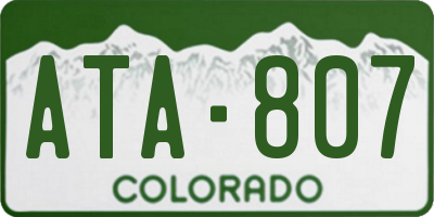 CO license plate ATA807