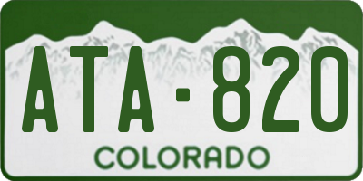 CO license plate ATA820