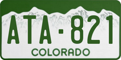 CO license plate ATA821