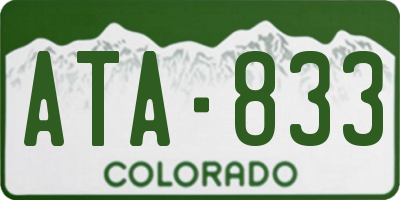 CO license plate ATA833