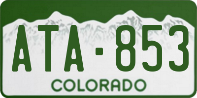 CO license plate ATA853