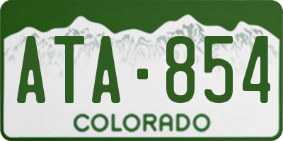 CO license plate ATA854