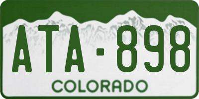 CO license plate ATA898
