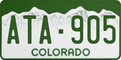 CO license plate ATA905