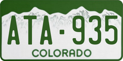 CO license plate ATA935