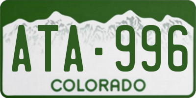 CO license plate ATA996