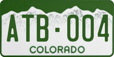 CO license plate ATB004