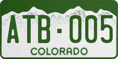 CO license plate ATB005
