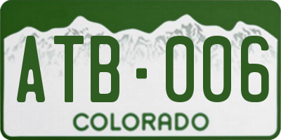 CO license plate ATB006