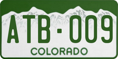 CO license plate ATB009