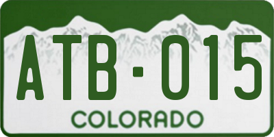 CO license plate ATB015