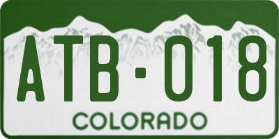 CO license plate ATB018