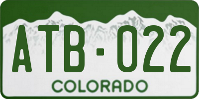 CO license plate ATB022