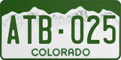 CO license plate ATB025
