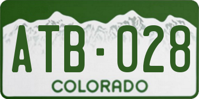 CO license plate ATB028