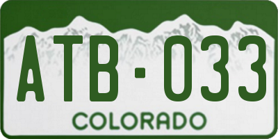 CO license plate ATB033