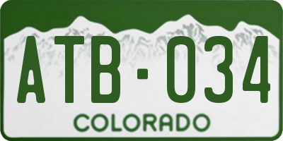 CO license plate ATB034