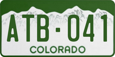 CO license plate ATB041