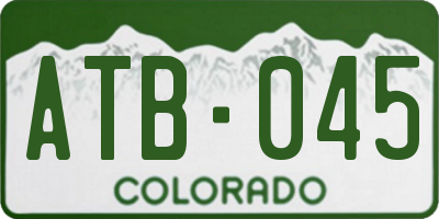 CO license plate ATB045