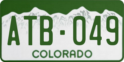 CO license plate ATB049