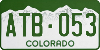 CO license plate ATB053