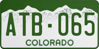 CO license plate ATB065