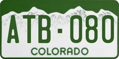 CO license plate ATB080