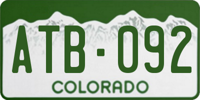 CO license plate ATB092