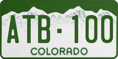 CO license plate ATB100