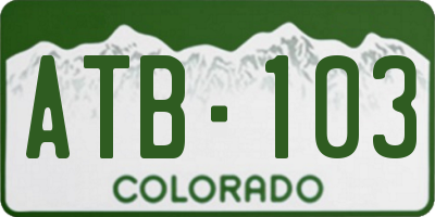 CO license plate ATB103