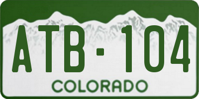 CO license plate ATB104