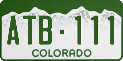 CO license plate ATB111