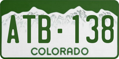 CO license plate ATB138