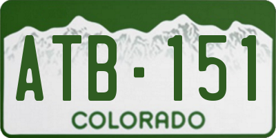 CO license plate ATB151