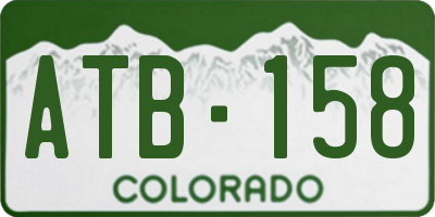 CO license plate ATB158