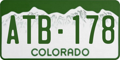CO license plate ATB178