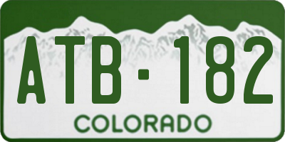 CO license plate ATB182