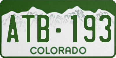 CO license plate ATB193