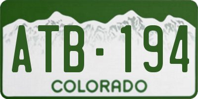 CO license plate ATB194