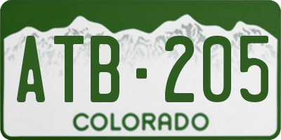 CO license plate ATB205