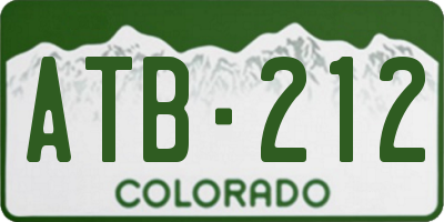 CO license plate ATB212