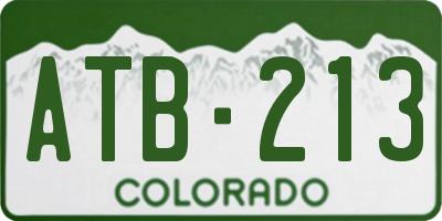 CO license plate ATB213