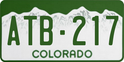 CO license plate ATB217