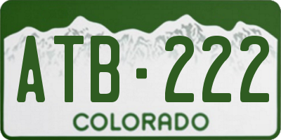 CO license plate ATB222
