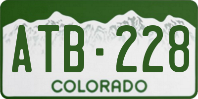 CO license plate ATB228