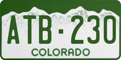 CO license plate ATB230