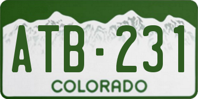 CO license plate ATB231
