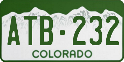CO license plate ATB232