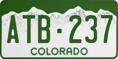 CO license plate ATB237