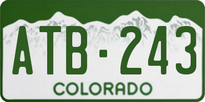 CO license plate ATB243